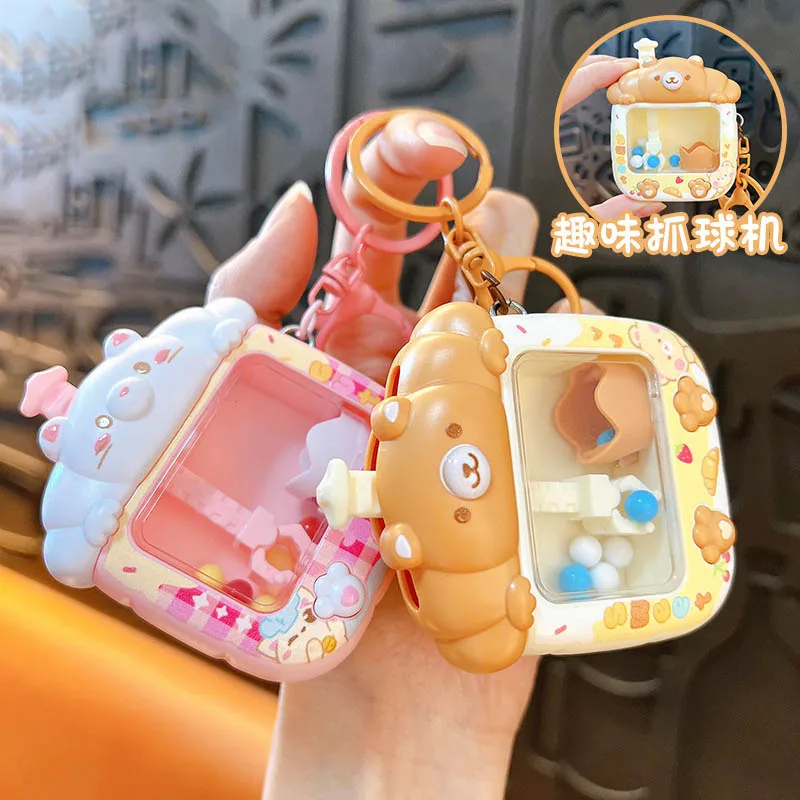 Nieuwe Fun Schattige Kleine Dier Klauw Game Machine Speelgoed Sleutelhanger Hanger Creatieve Studenten Stress Relief Speelgoed Paar Kleine Geschenken