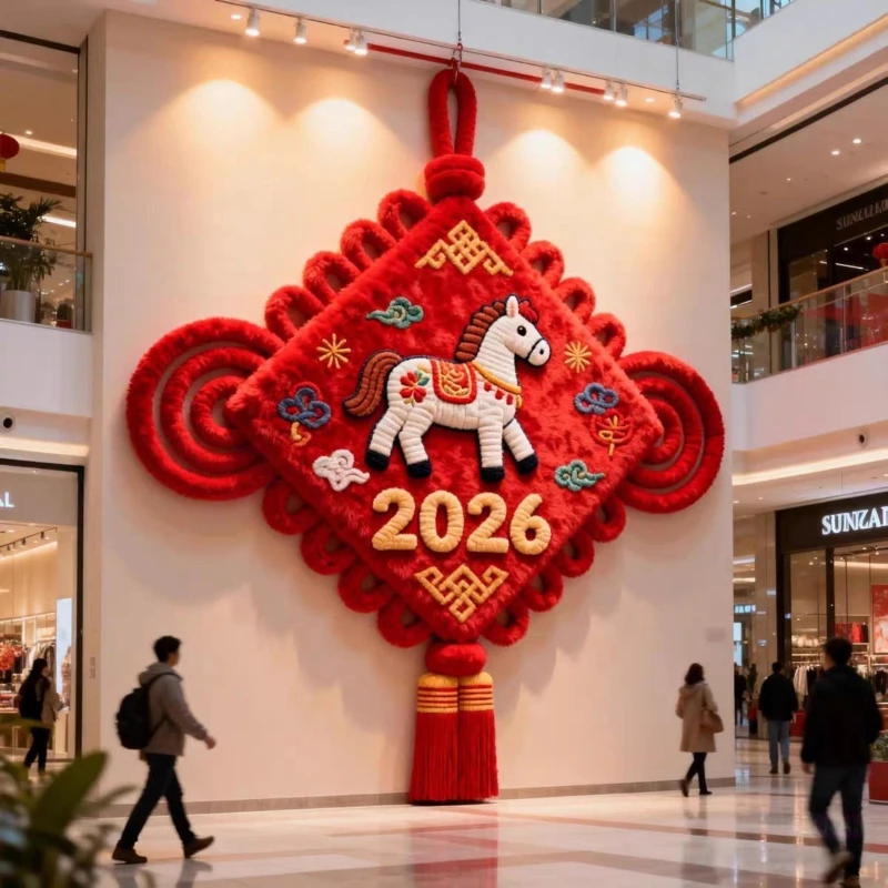 2026 Year of the Horse, New Year's Day hand-woven, large Chinese knot pendant