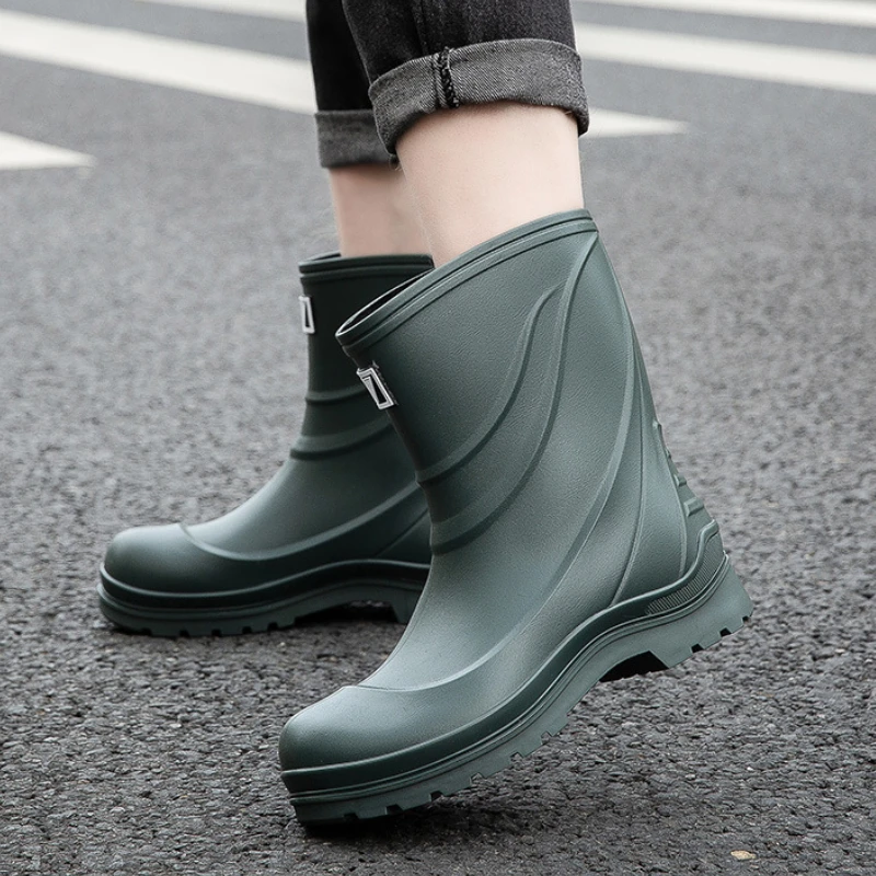 Water Men Boots Rubber Shoes Waterproof Work Safety Galoshes Husband Fishing Rainboots Male Kitchen Shoes Oil-proof Non-slip