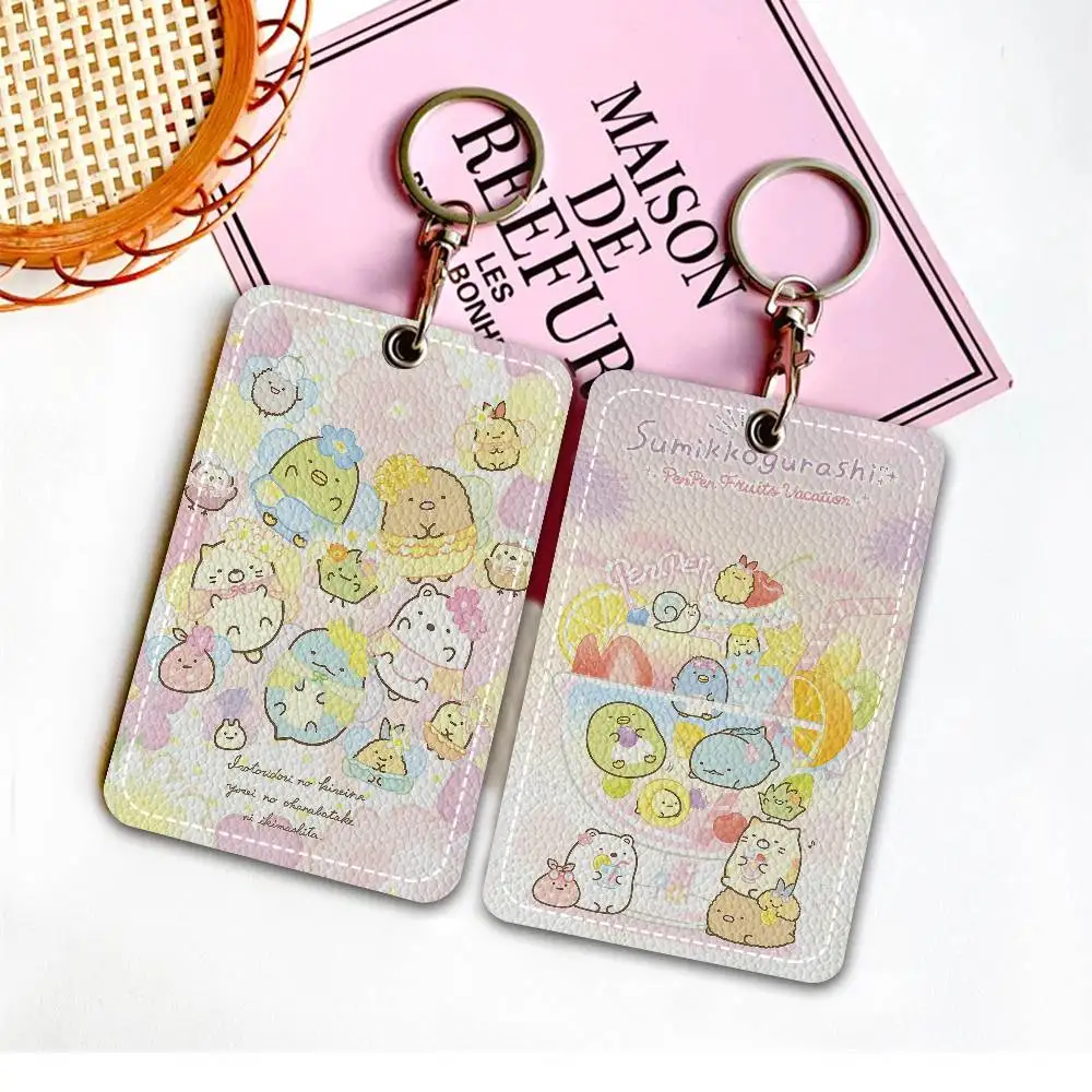 Japan Anime Sumikko Gurashi Office Supply Men And Women Credit Card Keyrings Student Card ID Card Holder Credential Holder Card
