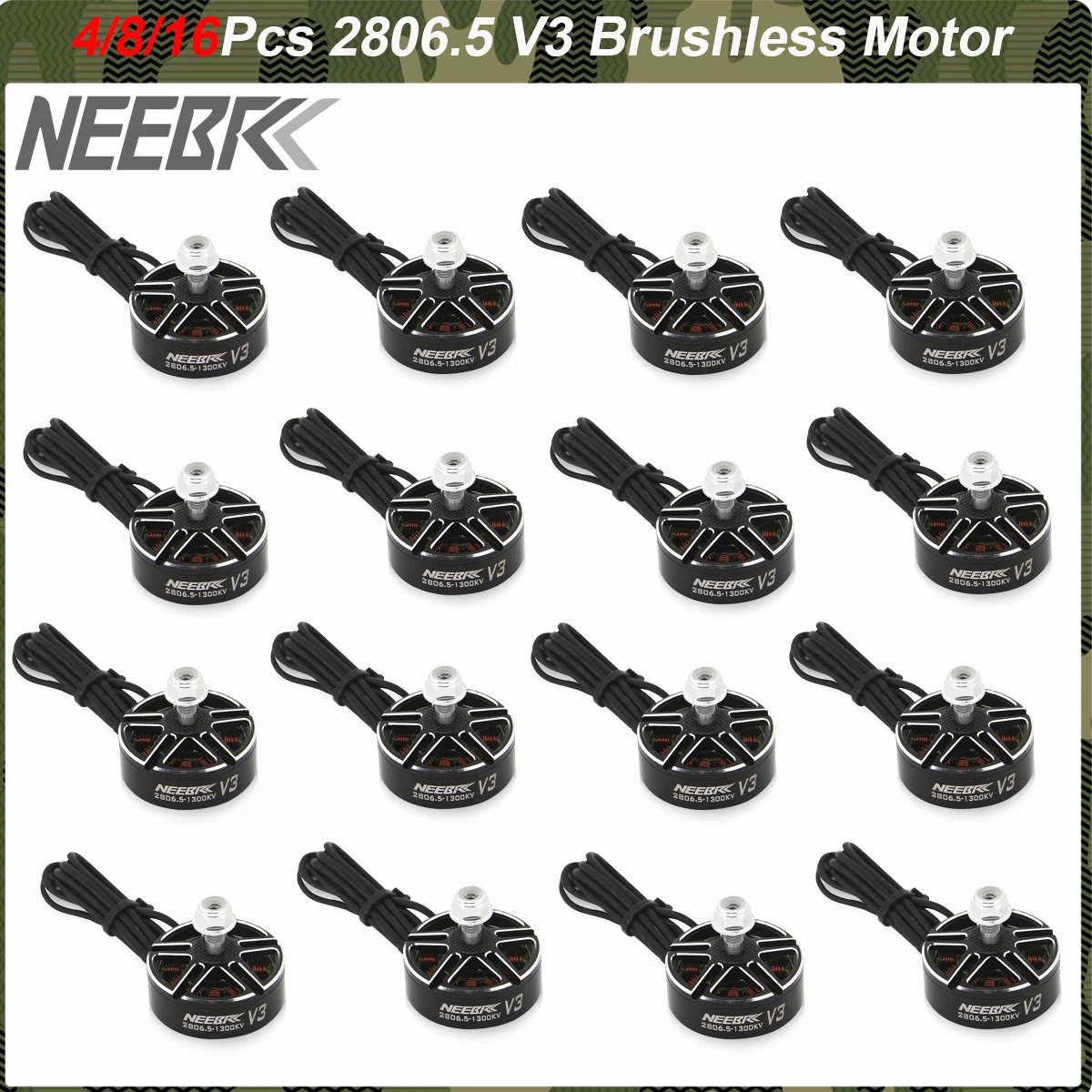 

NEEBRC 2806.5 2807 1300KV V3 Brushless motor 3-6S FPV Motor for 6/7/8/10 Inch FPV Racing Drone Freestyle Muticopter RC Plane