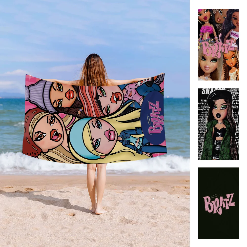 Bratz Doll Cartoon Beach Towel Cute Kawaii Room Decor Bath Girls Children Hand Towels For Bathroom Shower