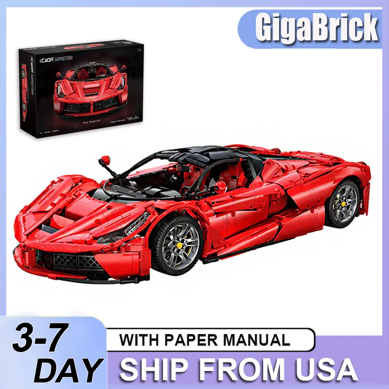 

Доставка 3-7 дней C61505 MOC: Впечатляющий технический красный суперкар, конструктор, развивающие игрушки, рождественские подарки для детей