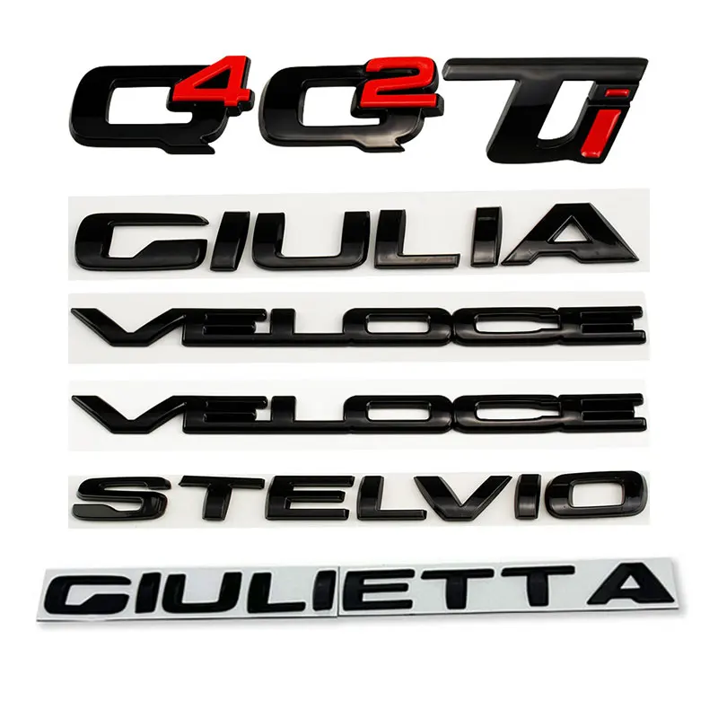 

Q2 Q4 Ti label badge car stickers for alfa romeo GIULIETTA STELVIO GIULIA refir rear boot car accessories trunk tail side logo