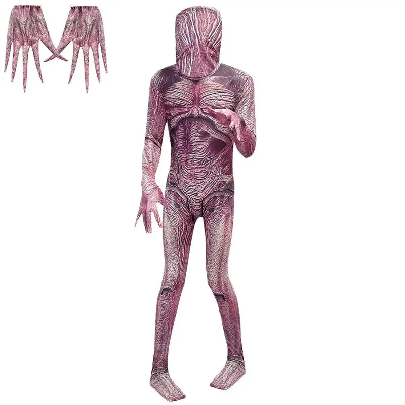 Kids Halloween S-Stranger Cosplay Child Jumpsuits Scarry Zombie Demogorgon  Demon Lord Party Tights Onesies Cannibalism Flower