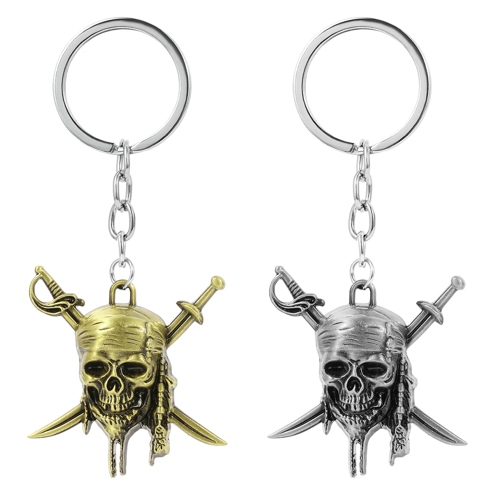Porte-clés Vintage Pirates des Caraïbes pour Homme et Femme, Charme, Jack Rotterdam, Crâne de Rangée, Pendentif, Cadeau, Mode