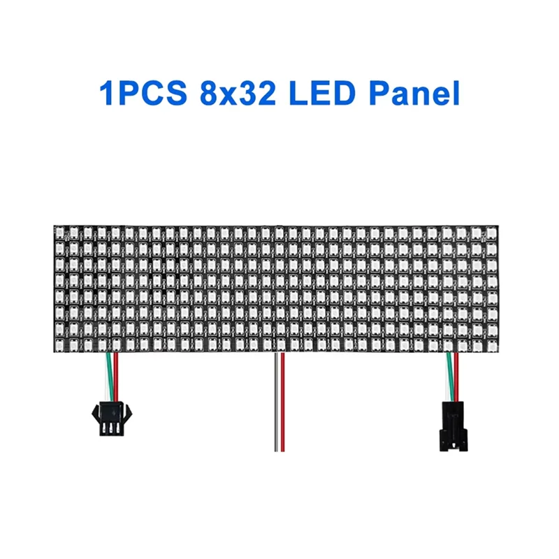 

HLZS-WS2812B Programmable LED Panel RGB 8X32 Pixels Digital Flexible Dot Individually Addressable Display Screen