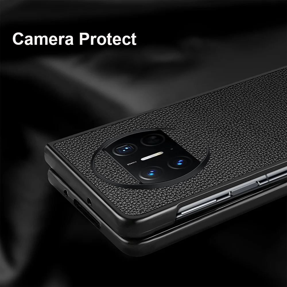 For Huawei Mate X3 Case 100% Genuine Leather Cases Shockproof Back Cover PC bumper Camera Protect 360 Capas For Mate x 3 Funda