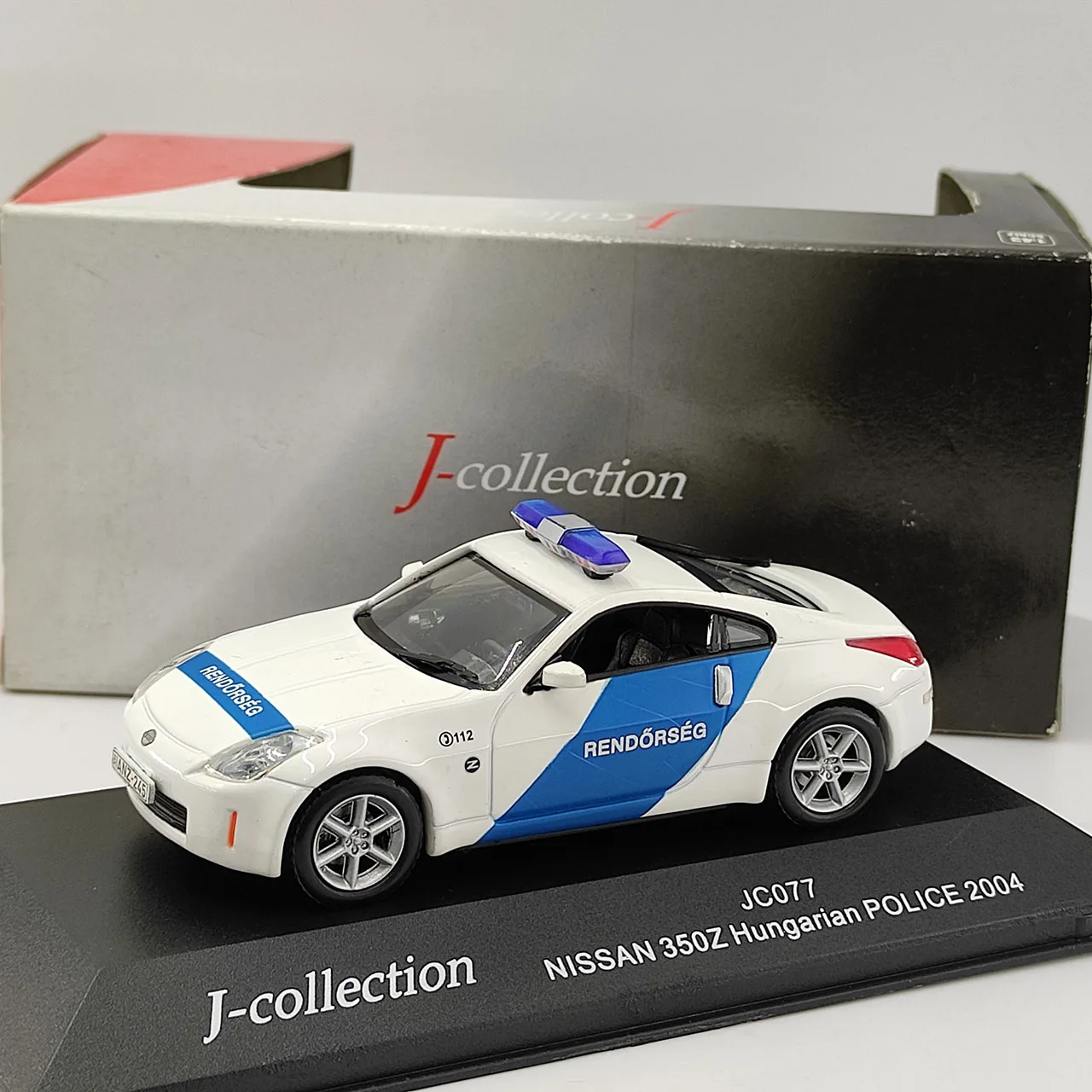 

Дефектная литая под давлением JC, масштаб 1:43, 350Z, Угорская полиция, 2004, модель автомобиля из белого сплава, Коллекционная игрушка, подарок, сувенир, украшение для дисплея