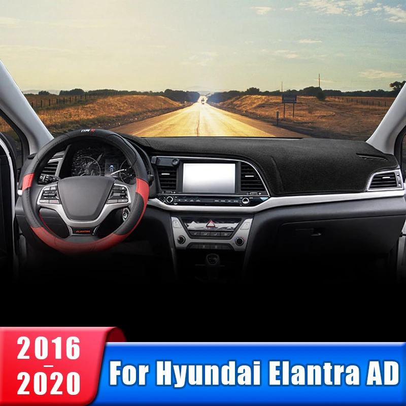 

Чехол на приборную панель автомобиля для Hyundai Elantra AD 2016 2017 2018 2019 2020, коврик для приборной стойки, солнцезащитный козырек, нескользящая накладка, аксессуары