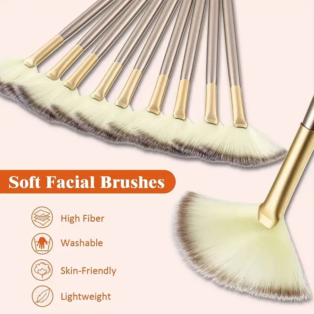 1/3/5/9Pcs Fan Brush, Slim Soft Facial Makeup Brush Cosmetic Multi Use,Mask Brush Makeup Brush Tool Set