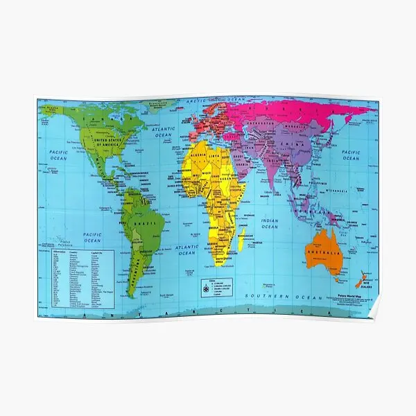 Gall Peters Projection Gall Peters Acc  Poster Picture Print Decor Painting Modern Wall Art Decoration Mural Room Funny No Frame