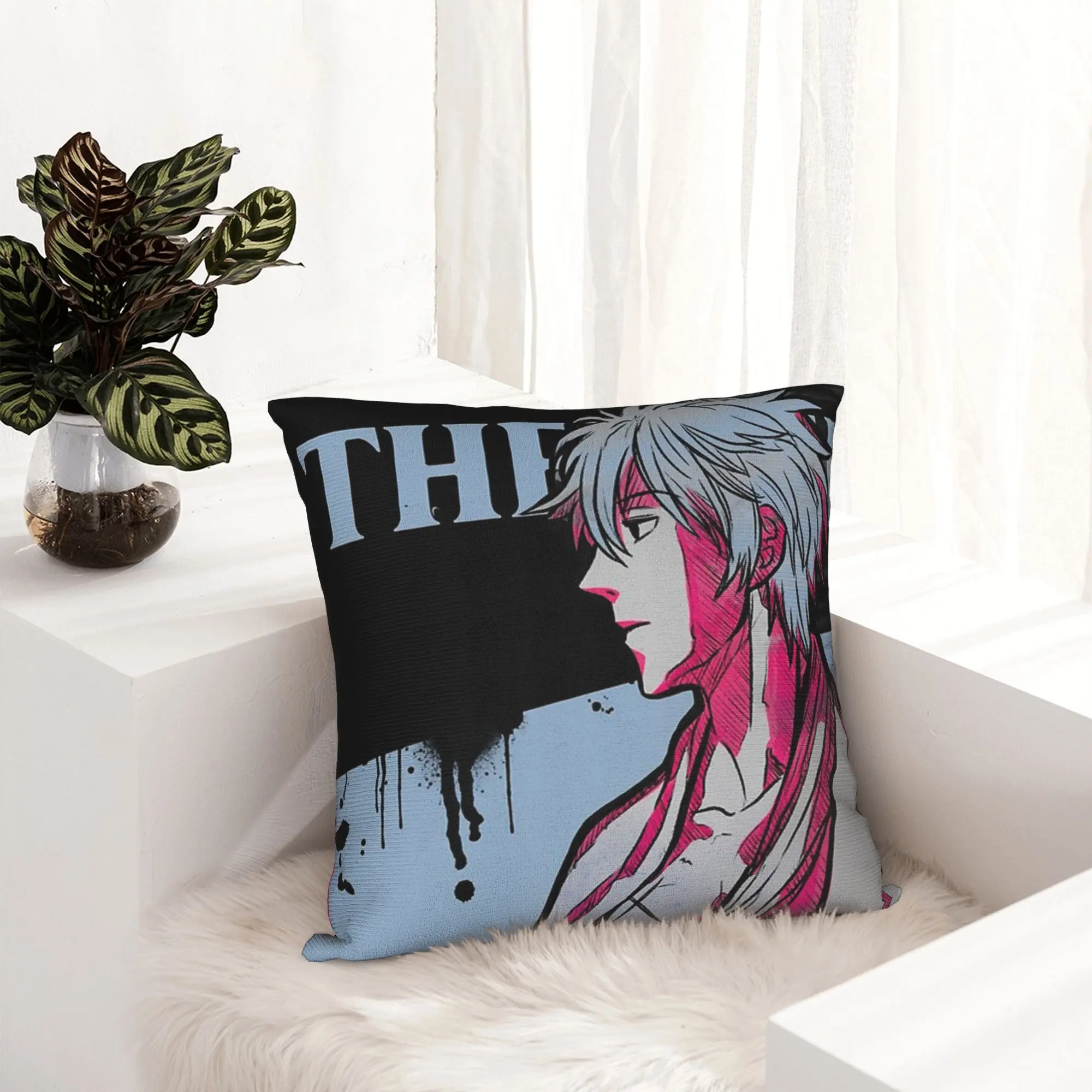 Gintoki Pillowcase Soft Polyester Cushion Cover Decorative Gintama Anime Japan Manga Throw Pillow Case Cover Home Square 45X45cm