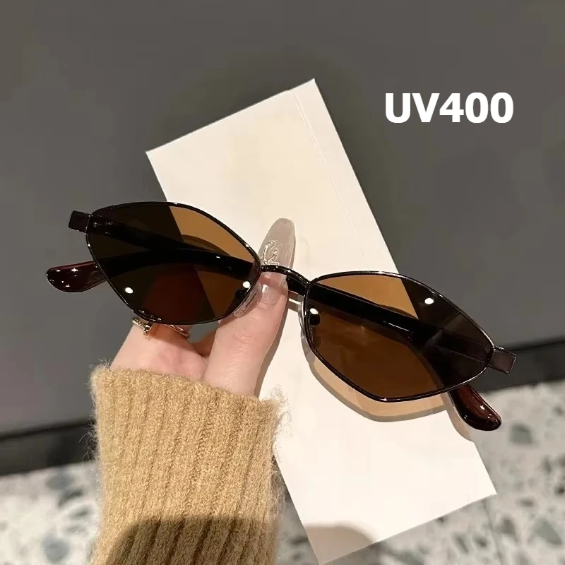 

Vintage Luxury Brand Sunglasses Women Shades Luxury Brand Design Eyewear New Trendy Metal Frame Cat Eye Sun Glasses