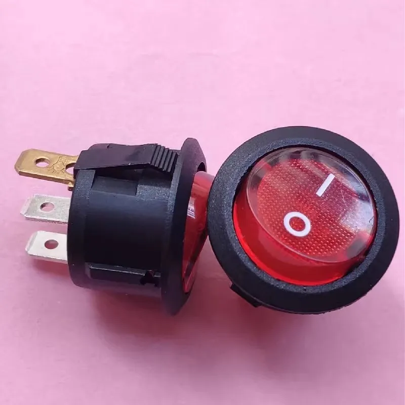 1~5pcs/lot High current 15A round boat switch 3 pin 2 gear with red 20mm button TH1 red