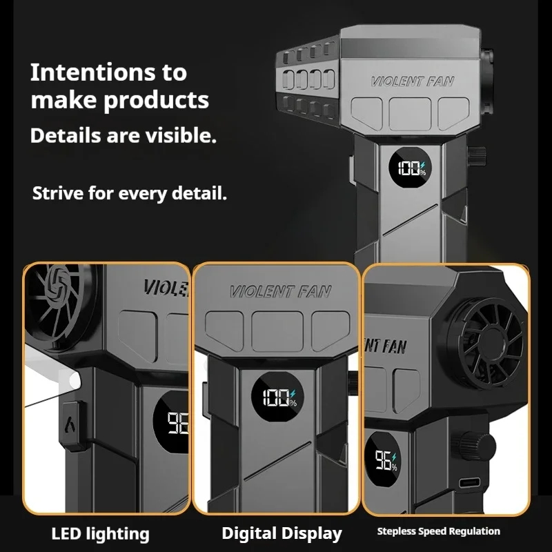 X5 مروحة عنيفة 990000 دورة في الدقيقة منفاخ هواء كهربائي LED عرض الطاقة مع فوهة ، مروحة توربو نفاثة بدون فرش أداة تنظيف لوحة مفاتيح السيارة