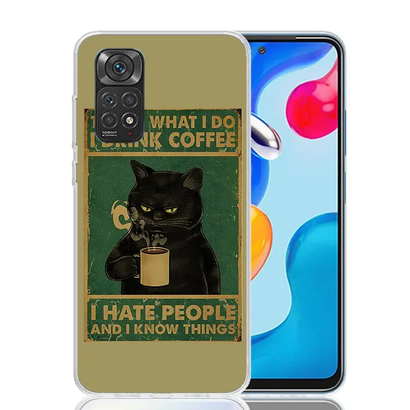 Funny Cat Poster Daily Life Phone Case For Xiaomi Redmi Note 14 13 12S 12 11S 11T 11E Pro Plus 10S 10 Art Customized Coque Capa 