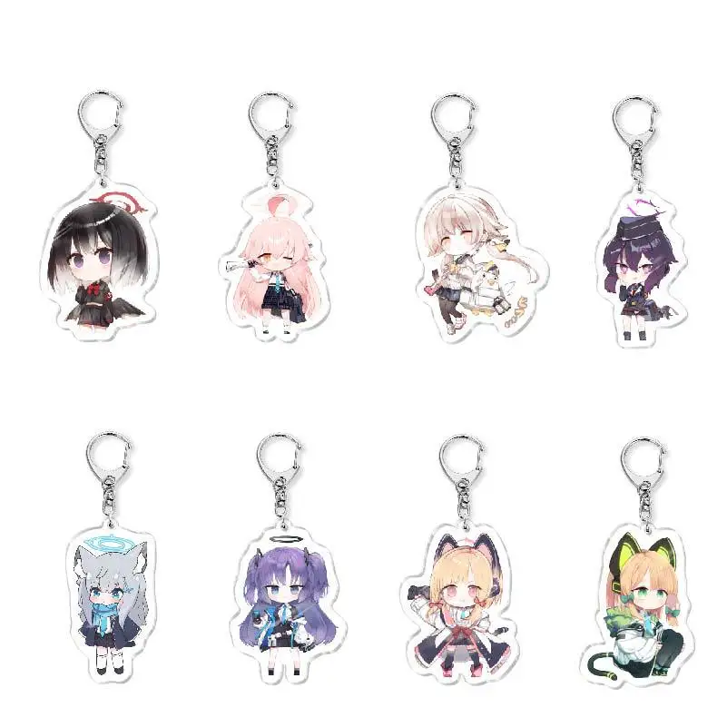 Anime Blue Archive Hayase Yuuka Acrylic Figures Keychain Fans Gift Cartoon Cute Girls Bag Charms Pendant Women Car Keyrings