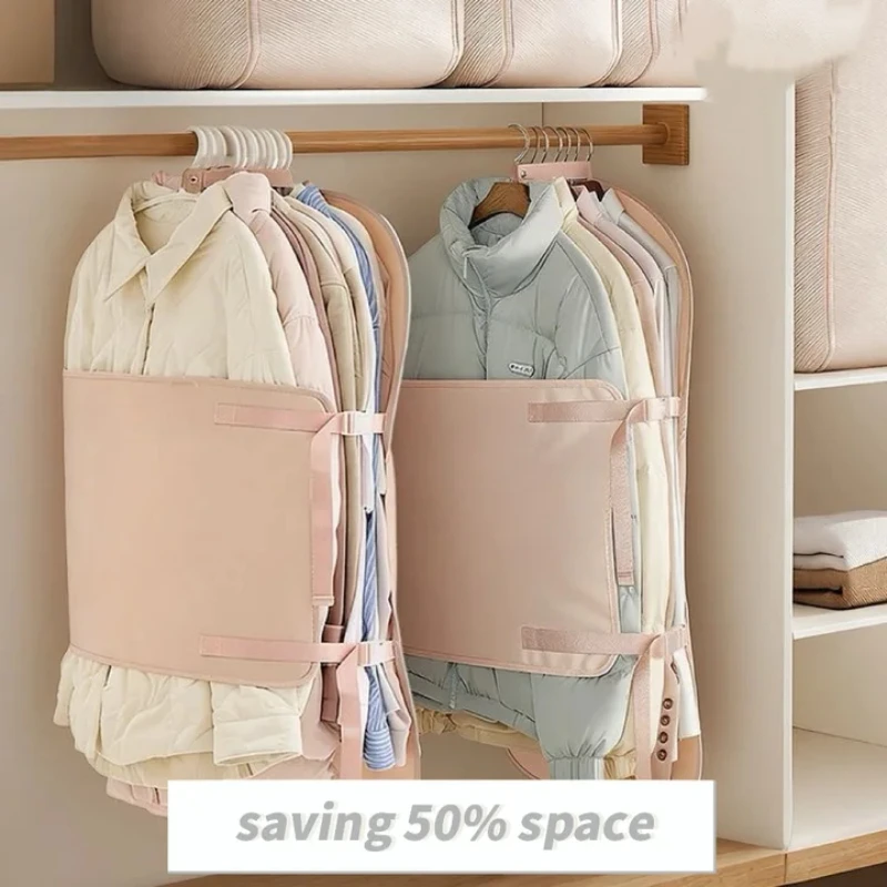 Kleiderschrank-Kompressionsplatte: Platzsparer mit Kompressionsgurt für Daunenjacken, Mäntel, Pullover und Reisekleidung – Organizer-Tasche