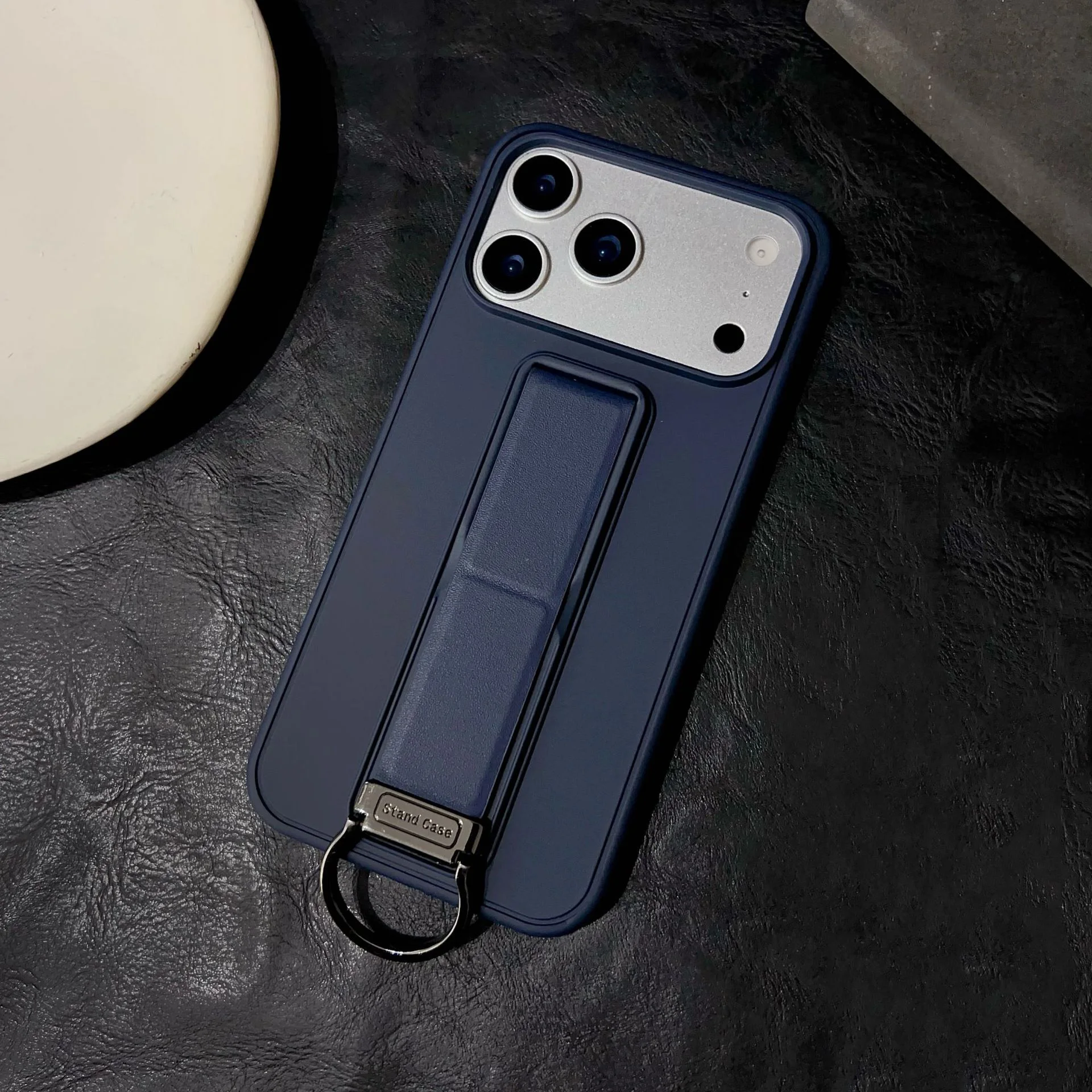 

For iPhone 17 Pro Max/17 Pro/17 Air/17 Liquid Silicone Case with Metal Kickstand & Wrist Strap - Vertical & Horizontal Stand