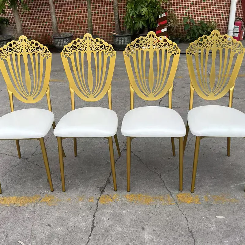 Stainless steel banquet home dining room back chair