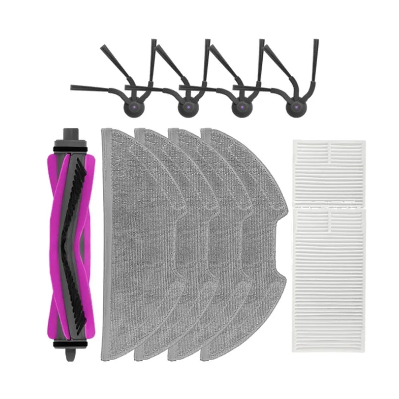 A52Q-Ersatzteile 14 Stück für Eureka E20 Evo Plus Roboter-Staubsauger-Zubehör, Rollenbürste, Filter, Wischpads, Seitenbürste – Detail 3