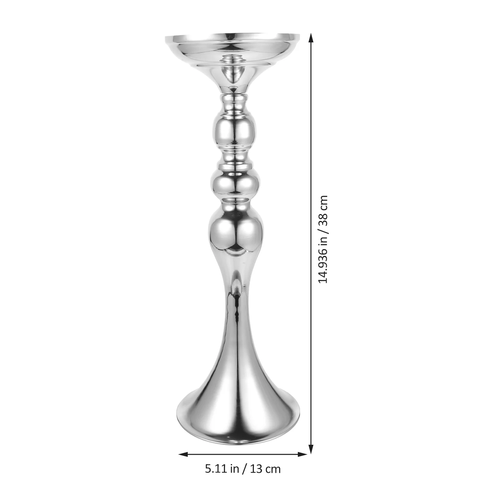 

Wedding Table Centerpiece Vase Metal Elegant Flower Vase Stable Base Silver Vases for Centerpieces Wedding Reception Table Decor