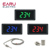 LED Digital Thermometer With EGT Temperature Sensor Weld Bund Combo Kit In Fahrenheit Celsius Adjustable Universal Use PT100 K