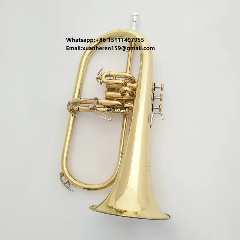 

Professional Performance Beginner B-Flat Trumpet Frugalhorn Gold Lacquer Surface Instrument From Brass Tone