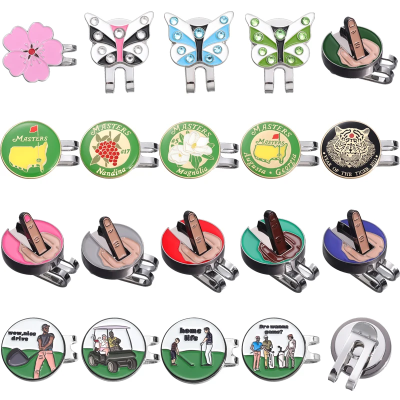 Cartoon Metal Golf Ball Mark Golf Hat Clip Magnetic masters magnolia nandina One Putt Eagle Tiger Cap Glove Men Women Drop Ship