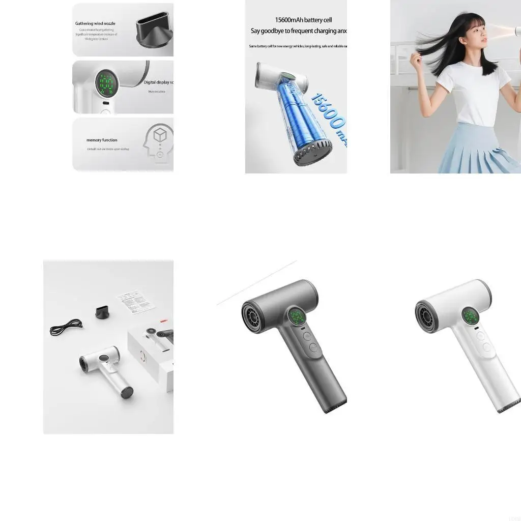 

Rechargeable Blow Dryer 100 Speed Settings Wireless Portable Hair Dryer 30000 RPM High Speed Blow Dryer Enduring
