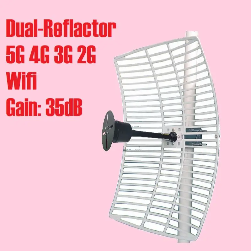 5G 4G 3G Premium Antenna feed 1710 2700 3300 3800mhz 30 35dB Feedhorn Long Range MIMO Parabolic Dish Grid for HUAWEI Router CPE