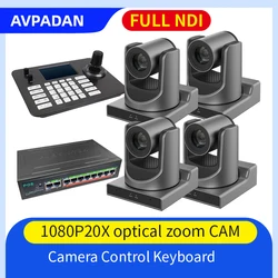 Video Conference Group 4Pcs 20x 30x Zoom PTZ live streaming Room Camera with full NDI SDI HDMI USB POE and PTZ IP Camera