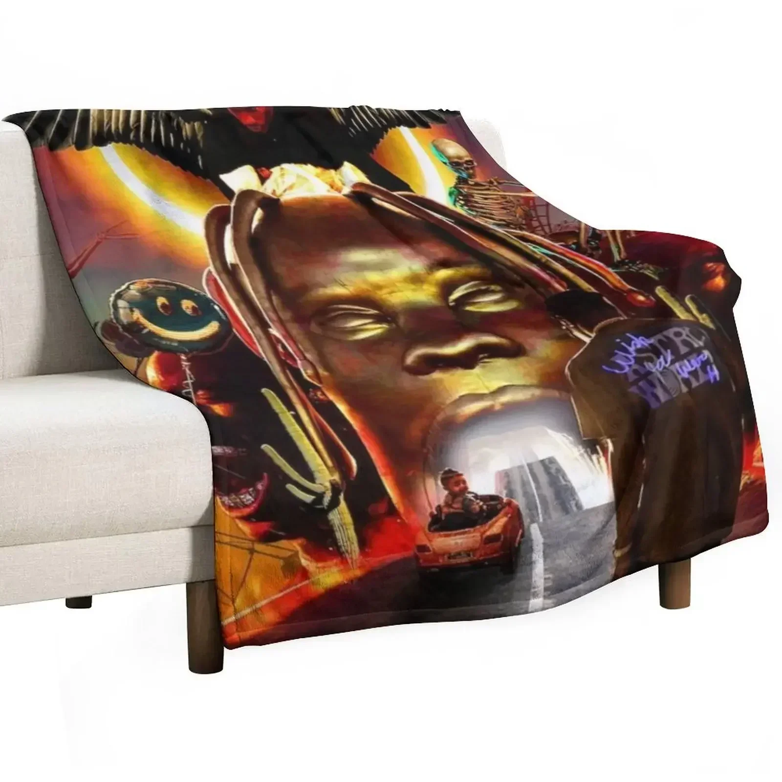 Astroworld art Throw Blanket Furry Sofa Cute Blankets