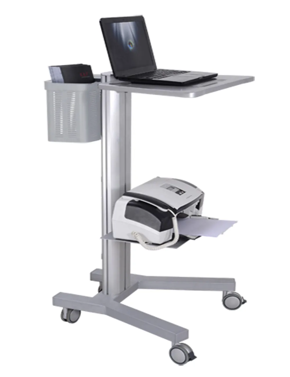 For All in One Height Adjustable Industrial Laboratory Medical Hospital Workstation Mobile Rolling Laptop Computer Cart Trol