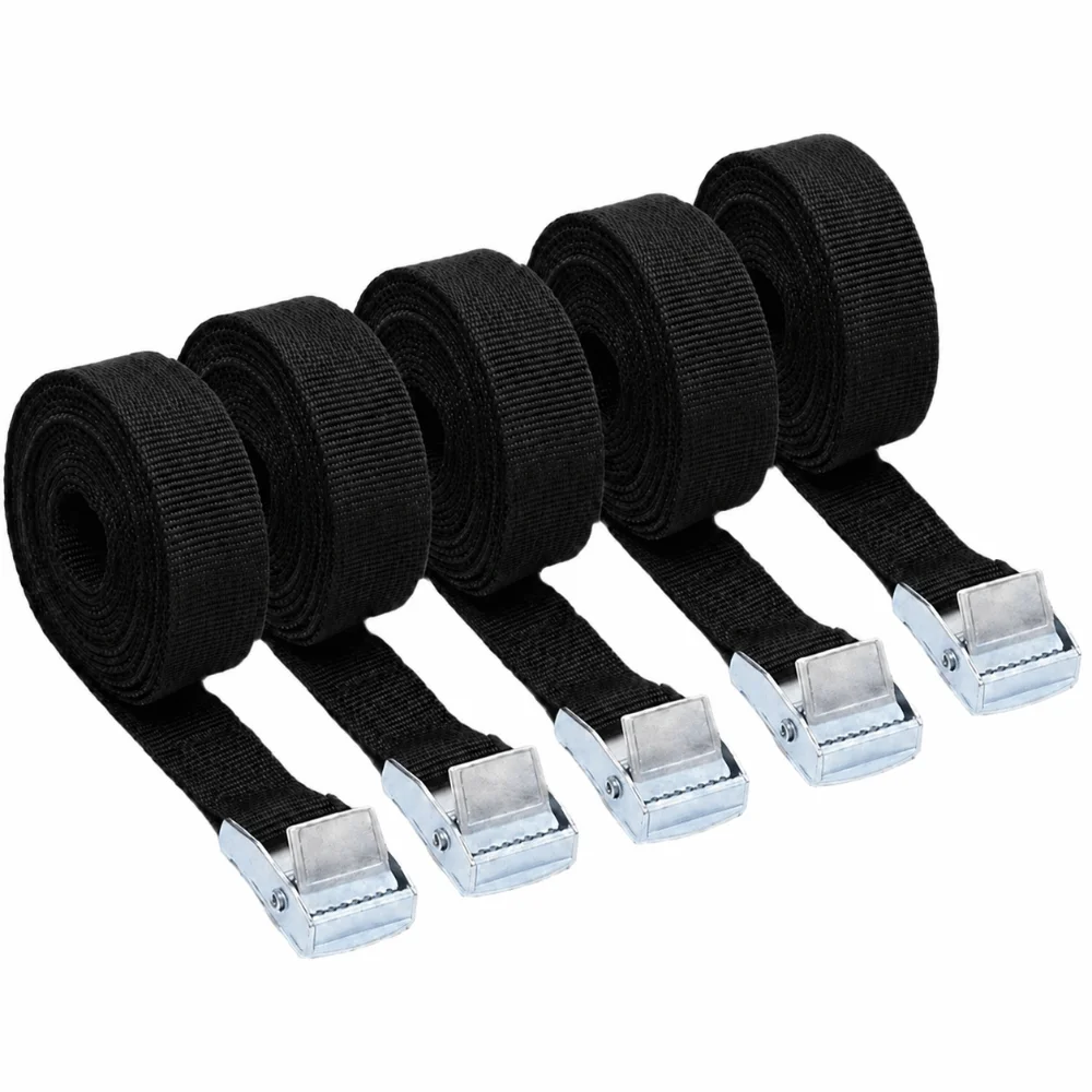 Black Tie Down Straps Metal Buckle 1/2/3 Meters*25mm Ratchet Straps Strong Ratchet Belt Adjustable Cargo Lashing Straps