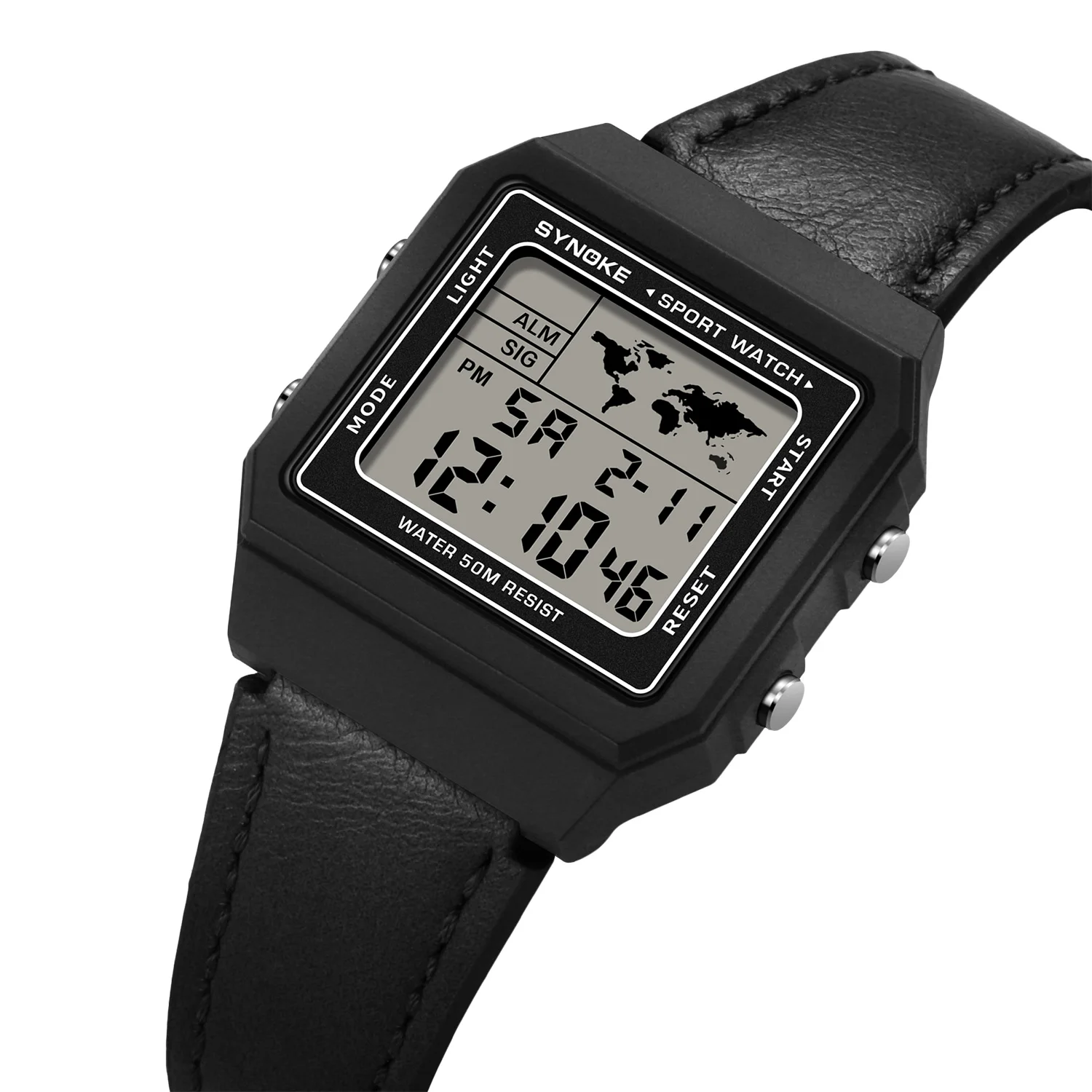 Trendy Square Multi Functional Watch, Men's Gift