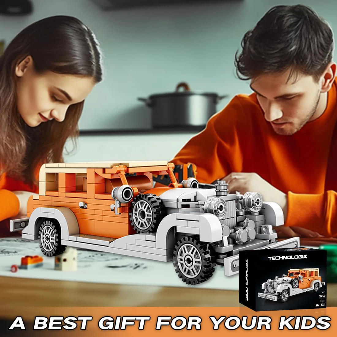 Phantom Roadster Building Block para crianças, veículo urbano criativo, bricks modelo de carro DIY, brinquedos para desktop, presentes de férias, 304pcs