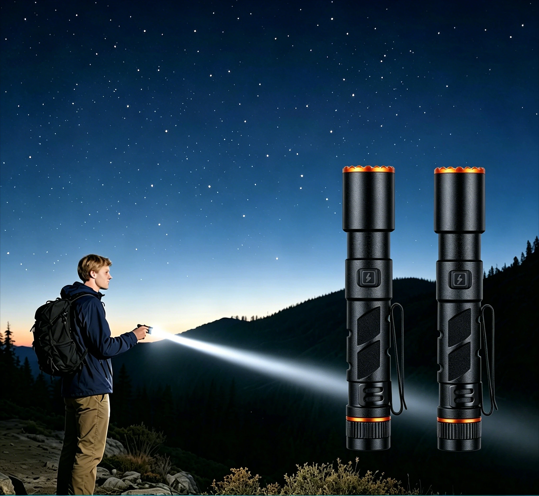 Zoom Mini EDC High Bright LED Pen Flashlight USB Rechargeable Magnet Small Torch Outdoor Camping Hiking Emergency Lighting Light