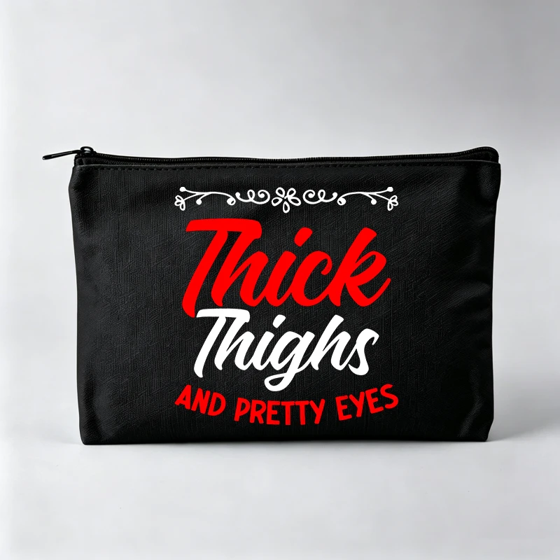 

Women's Slogan-Style Graphic Makeup Bag, Casual Cosmetic Pouch for Daily Use
