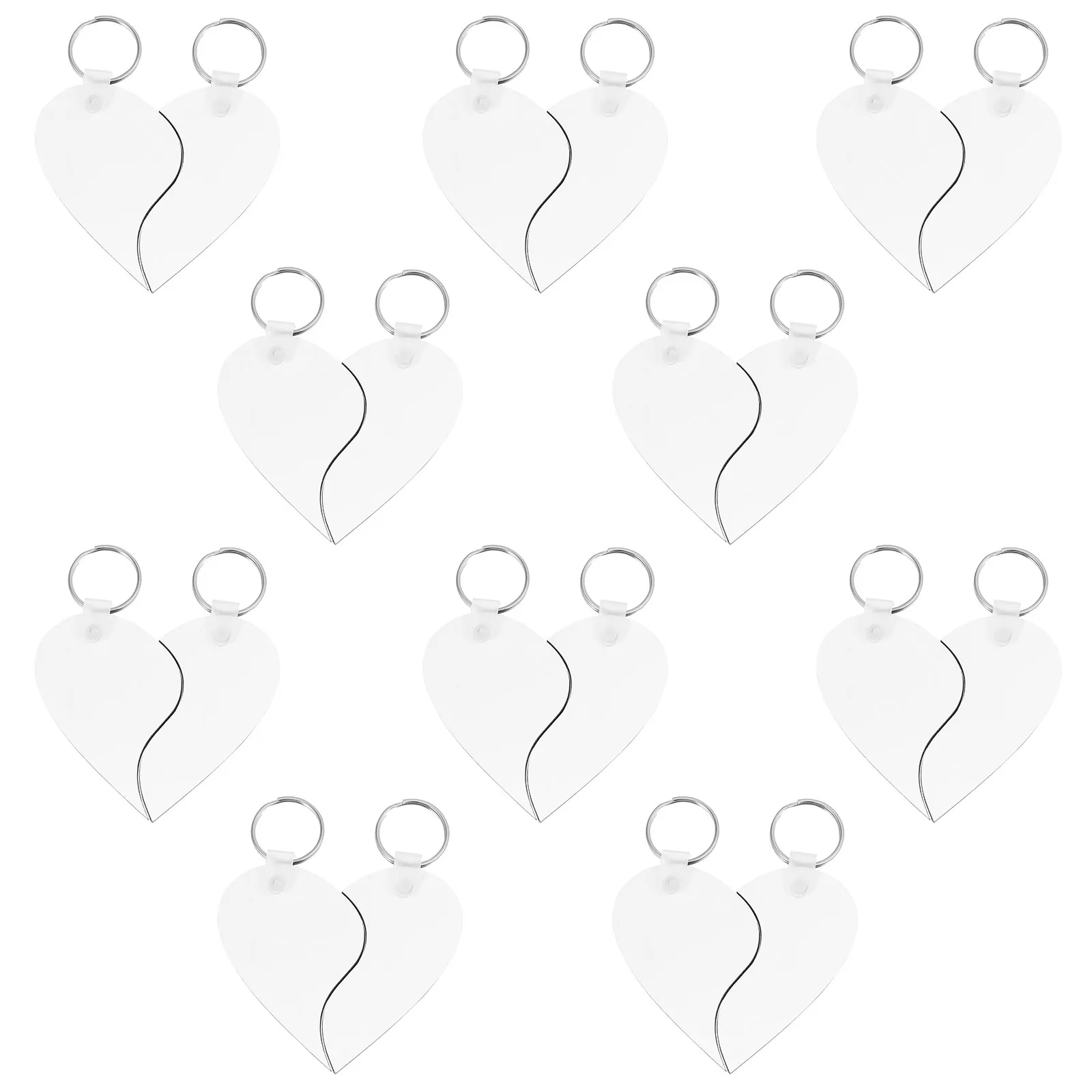 10pcs Heart Keychains for DIY, Key Ring Holder, Handbag & School Bag Decoration, Elegant Gift Idea