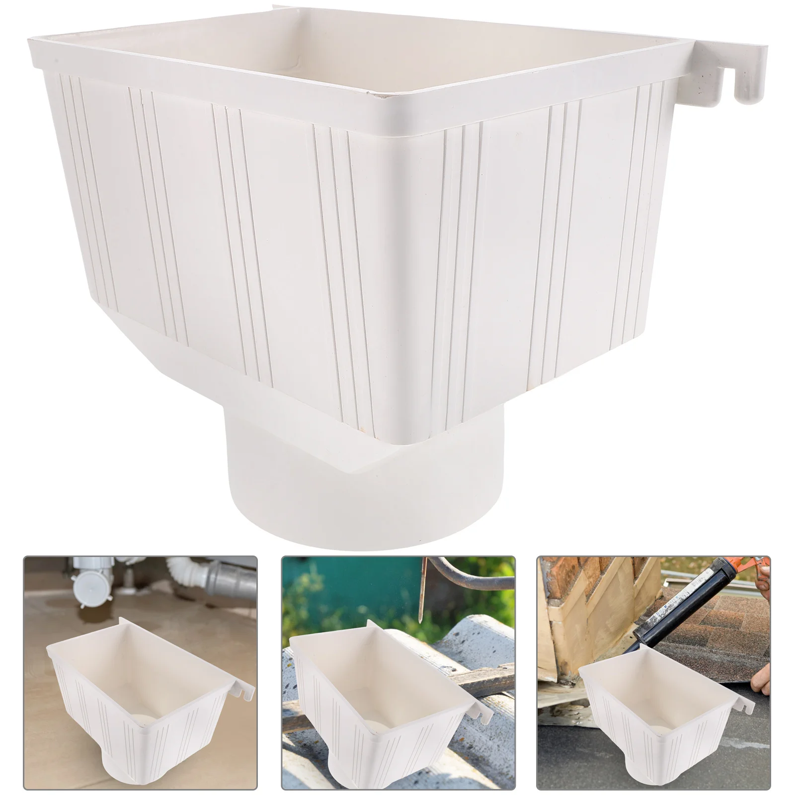 Eaves Rainwater PVC Drainage Pipe Accessories Sewer Funnel Bucket Barrel Downspout Adapter Collection Strainer