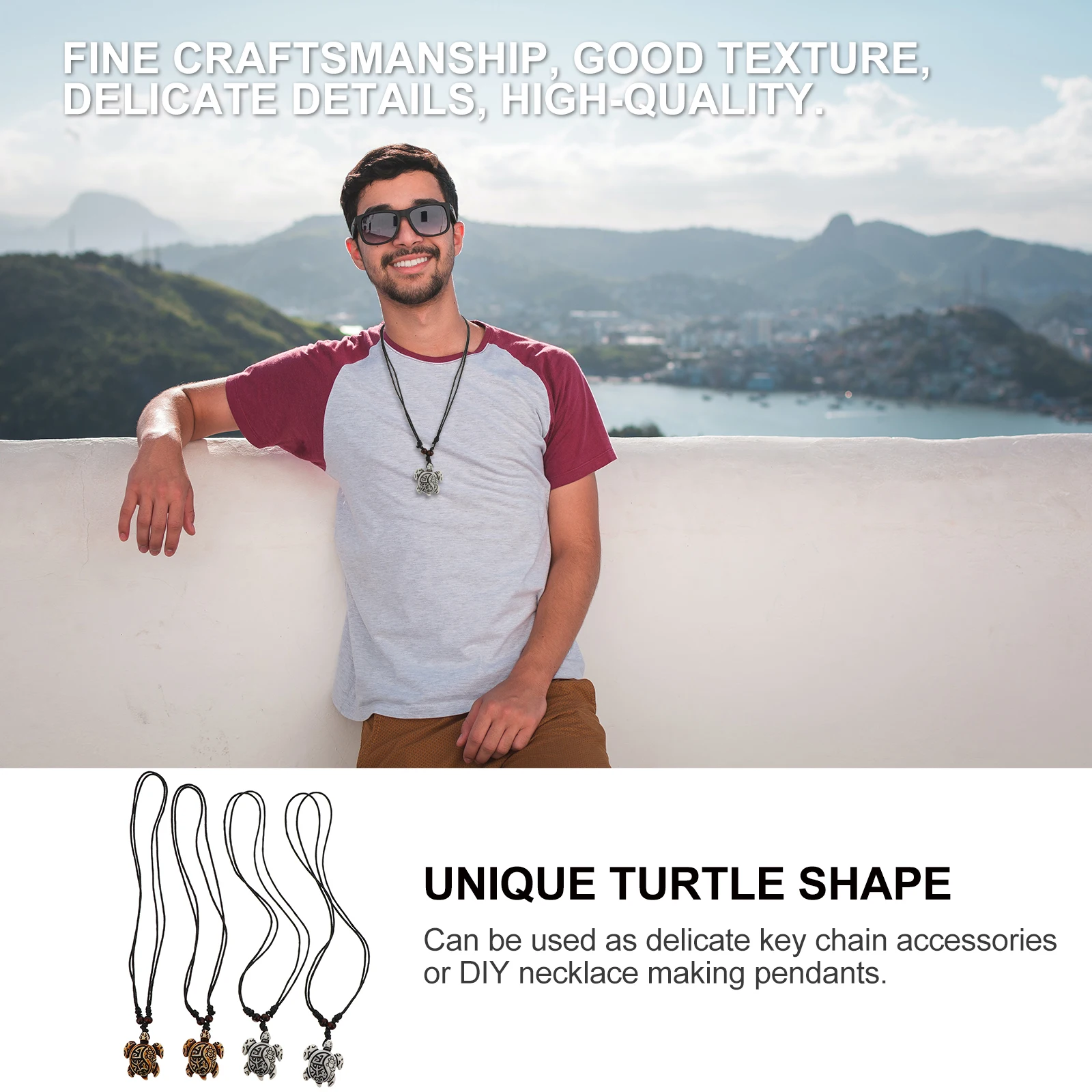 

4Pcs Resin Turtle Pendants Necklace Creative Design Scratch-Free Surface for Necklace Keychains Bracelets Turtle Jewelry Women