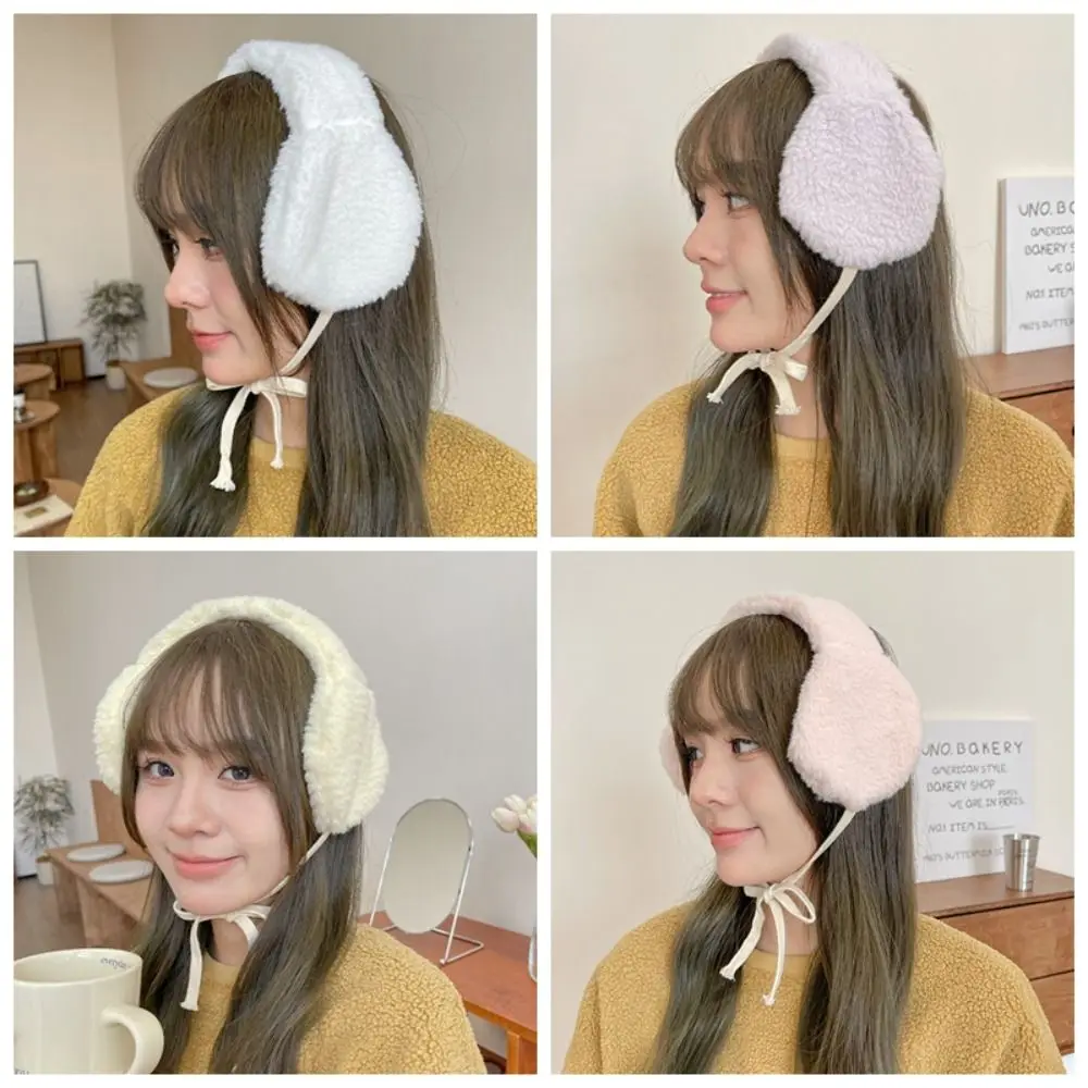 Cute Korean Y2k Plush Earmuffs Handmade Subculture JK lolita Earflap Adjustable Outdoor Winter Ear Cover Female