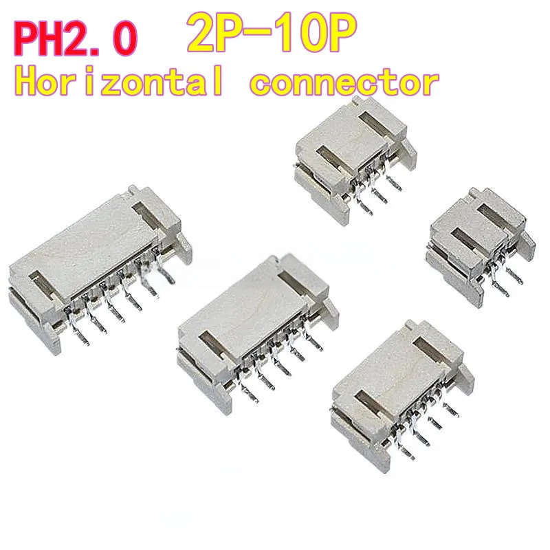 20 قطعة PH2.0 أفقي عمودي SMT مآخذ 2.0 مللي متر الملعب مآخذ 2P/3P/4P/5P/6P 7P 8P 9P 10P مقاومة درجات الحرارة العالية