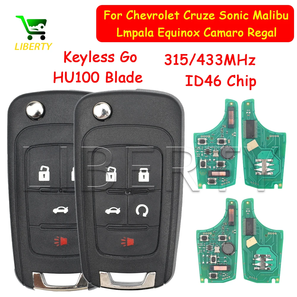

Liberty Proximity Keyless Go Smart Remote Card Key 315/433MHz ID46Chip for Chevrolet Cruze Sonic Malibu Lmpala Equinox Camaro