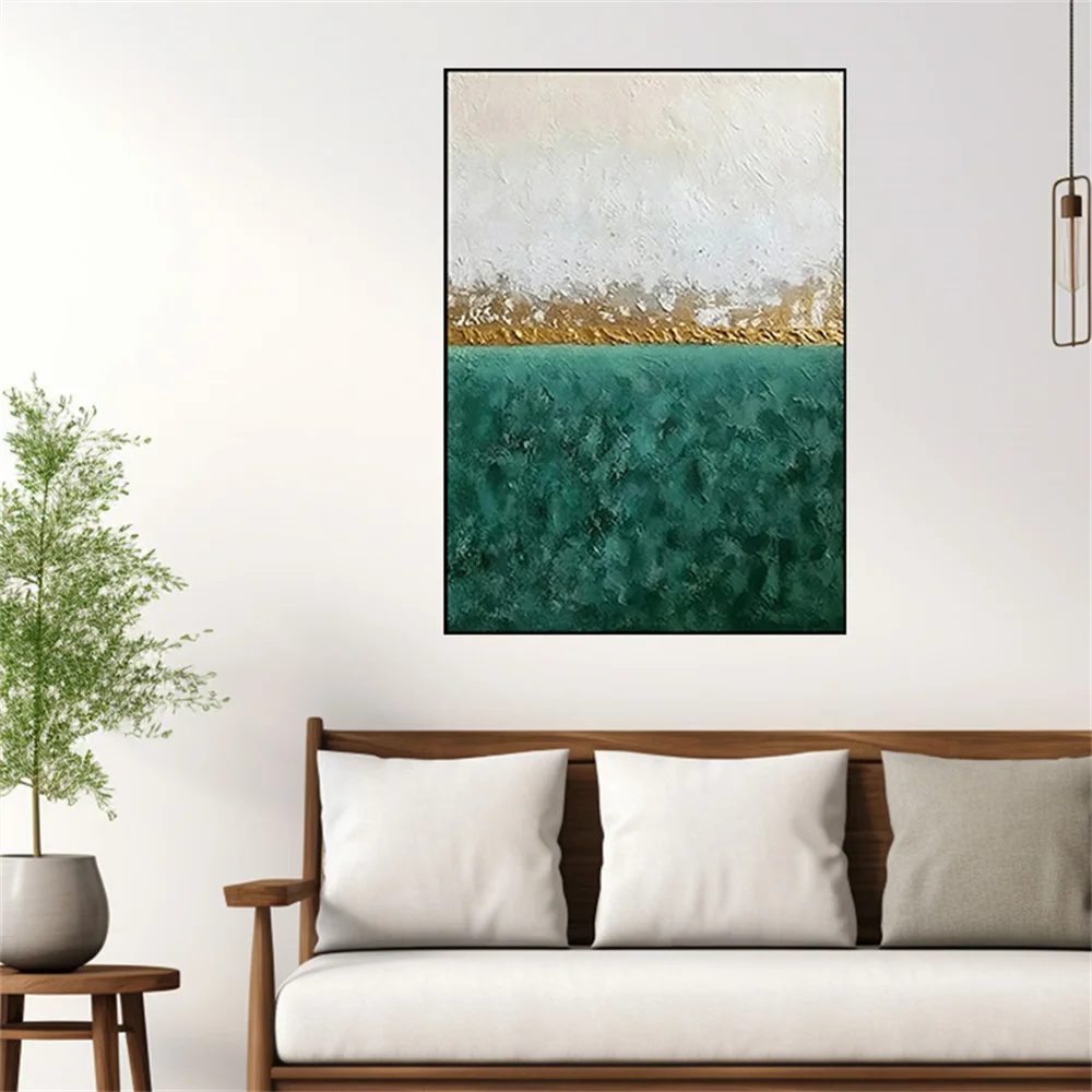

100% Hand Painted Bright Abstract Sunrise Oil Painting On Canvas Sunset Paintings Sea Wall Art Picture For Hotel Home Decoration
