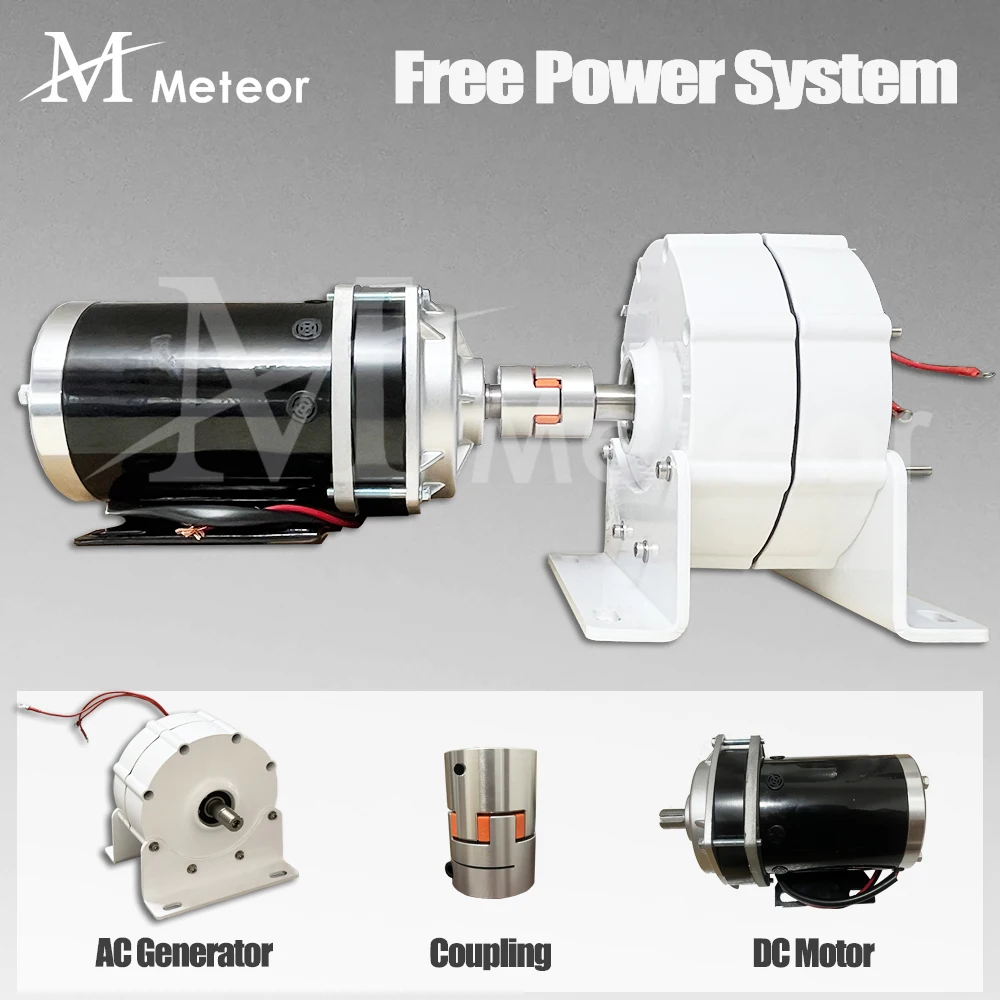 

2KW 3KW 4KW Low Speed Permanent Magnet Generator 220V 380V Three Phase AC Alternator with DC Driving Motor for Home Appliance