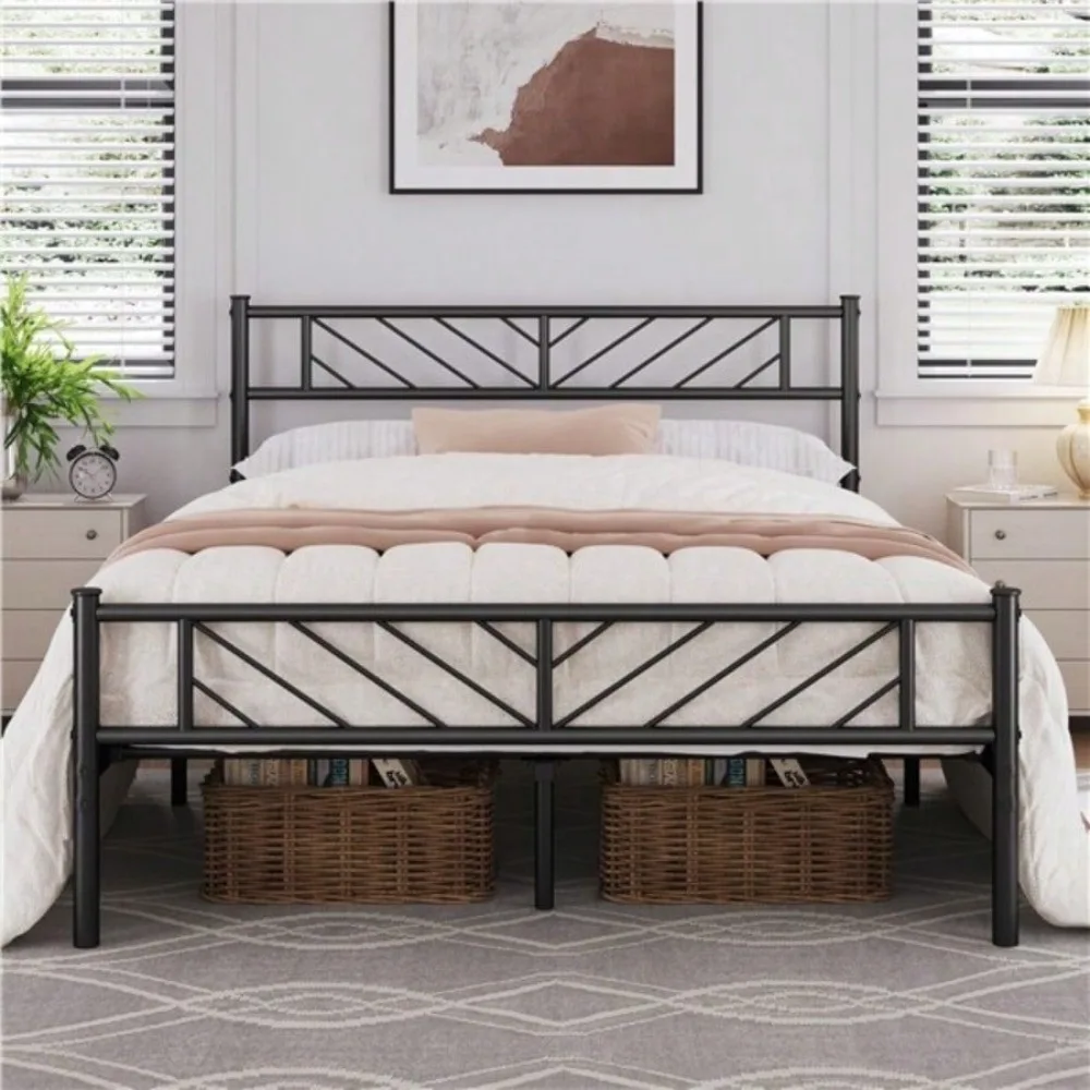 

Bed Frame Twin/Full/Quee N Platform Bed With Arrow Design Headboard