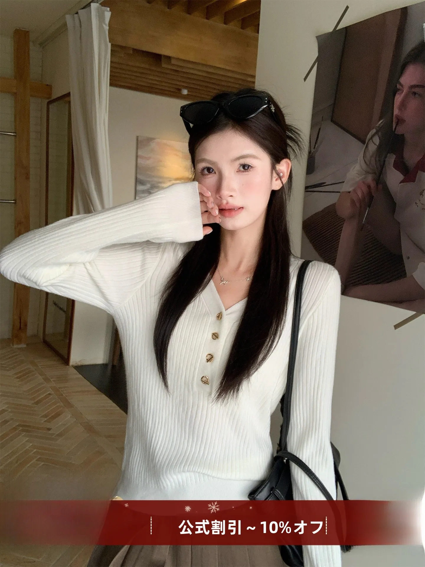 

Женская трикотажная кофта Su San San с V-образным вырезом и длинным рукавом, базовая модель в корейском стиле, модная, мягкая, из смесового полиэстера, для ранней весны